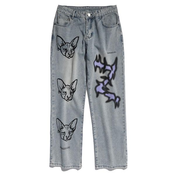 uncledonjm loose straight draping effect jeans men and women graffiti printed pants fashion jeans men hiphop ban-n4, Blue
uncledonjm loose straight draping effect jeans men and women graffiti printed pants fashion jeans men hiphop ban-n4, Blue
