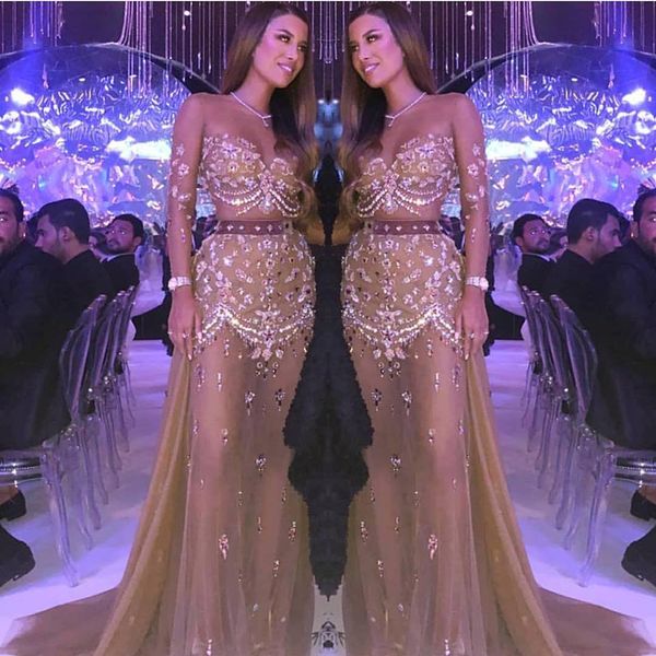 illusion long sleeve prom dresses sheer neck beading appliqued evening gowns party dress vestidos de fiesta, Black
illusion long sleeve prom dresses sheer neck beading appliqued evening gowns party dress vestidos de fiesta, Black
