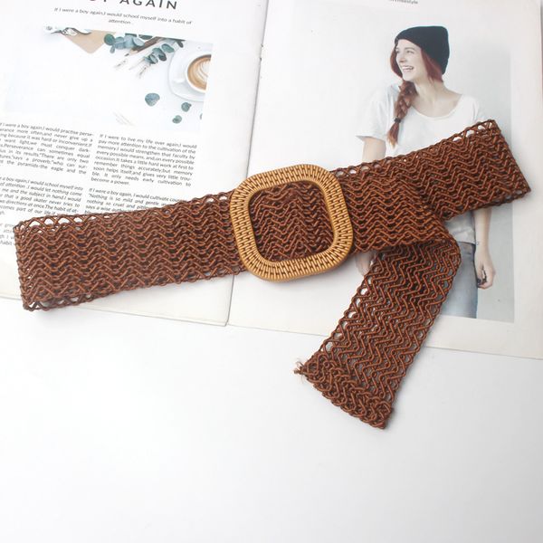 new vintage knitted wax rope wooden bead waist rope women smooth buckle belt woman woven female hand-beaded braided belt bz25, Black;brown
new vintage knitted wax rope wooden bead waist rope women smooth buckle belt woman woven female hand-beaded braided belt bz25, Black;brown