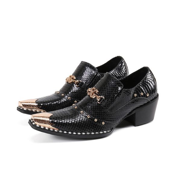 batzuzhi luxury handmade men's leather shoes pointed metal toe black genuine leather dress shoes men business 6.5cm high heels
batzuzhi luxury handmade men's leather shoes pointed metal toe black genuine leather dress shoes men business 6.5cm high heels