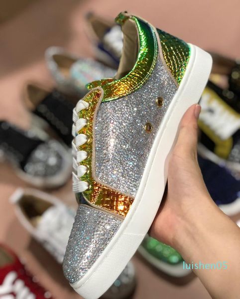 luxury designer red bottom shoes junior spikes men trainers real leather suede spike crystal wedding party shoes low flats al05, Black
luxury designer red bottom shoes junior spikes men trainers real leather suede spike crystal wedding party shoes low flats al05, Black