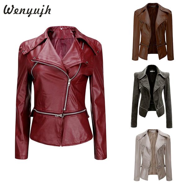 wenyujh casual outfit ladies women's pu leather jacket new turn-down collar coat zip biker motorcycle outerwear jackets, Black
wenyujh casual outfit ladies women's pu leather jacket new turn-down collar coat zip biker motorcycle outerwear jackets, Black