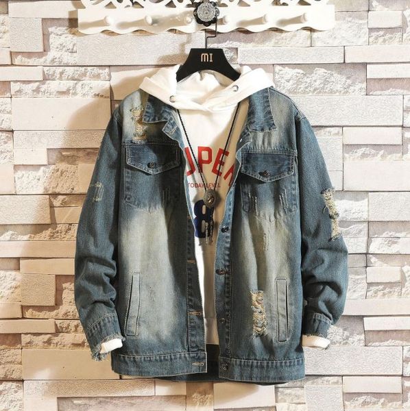 mens distressed torn hip hop denim jacket fashion print casual loose style ripped hole spring autumn denim coat for men/ women, Black;brown
mens distressed torn hip hop denim jacket fashion print casual loose style ripped hole spring autumn denim coat for men/ women, Black;brown