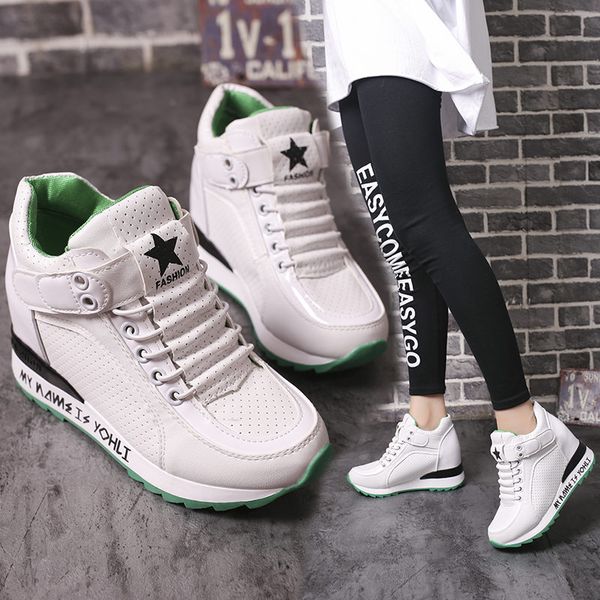 sneakers height increasing casual white sneakers shoes women platform shoes, Black;white
sneakers height increasing casual white sneakers shoes women platform shoes, Black;white