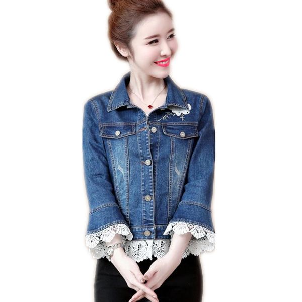 sweet spring women denim jackets 2019 fashion short patchwork lace button denim coats embroidery slim coats plus size 3xl cq2917, Black;brown
sweet spring women denim jackets 2019 fashion short patchwork lace button denim coats embroidery slim coats plus size 3xl cq2917, Black;brown