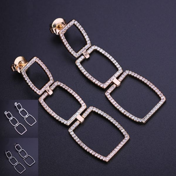 vintage micro pave cubic zirconias shiny earrings geometric square long dangle women's earrings fashion jewelry ewx009522, Golden;silver
vintage micro pave cubic zirconias shiny earrings geometric square long dangle women's earrings fashion jewelry ewx009522, Golden;silver