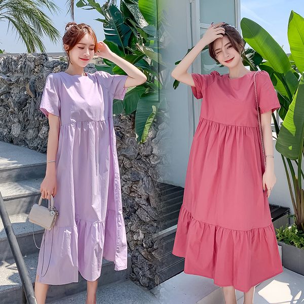 9021# maternity dress summer o neck solid color cotton short sleeve loose stylish dress for pregnant women mom, White
9021# maternity dress summer o neck solid color cotton short sleeve loose stylish dress for pregnant women mom, White