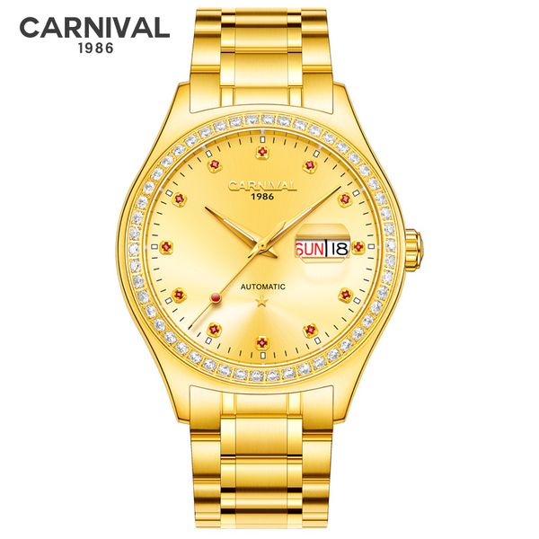 carnival new automatic watch men miyota movement mechanical watches mens diamond wristwatch waterproof clock reloj hombre, Slivery;brown
carnival new automatic watch men miyota movement mechanical watches mens diamond wristwatch waterproof clock reloj hombre, Slivery;brown