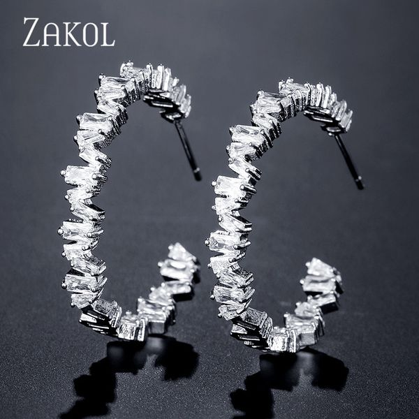 zakol luxury big circle rose gold hoop earring fashion baguette cubic zirconia women wedding party jewelry fsep2527, Golden;silver
zakol luxury big circle rose gold hoop earring fashion baguette cubic zirconia women wedding party jewelry fsep2527, Golden;silver