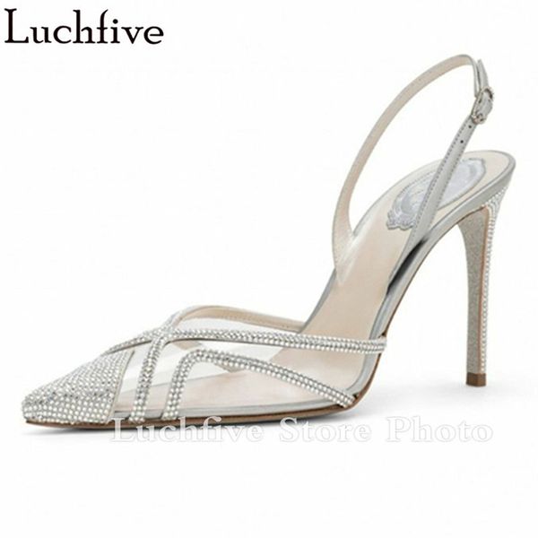 crystal clear women sandals thin high heels ladies shoes pointy toe buckle slingbacks summer silver shoes woman, Black
crystal clear women sandals thin high heels ladies shoes pointy toe buckle slingbacks summer silver shoes woman, Black