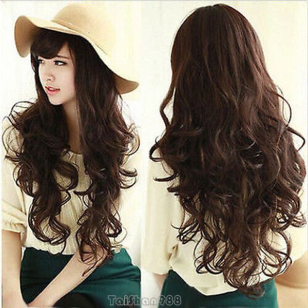 fashion long dark brown curly wavy women's lady party cosplay hair wig wigs +cap, Black
fashion long dark brown curly wavy women's lady party cosplay hair wig wigs +cap, Black
