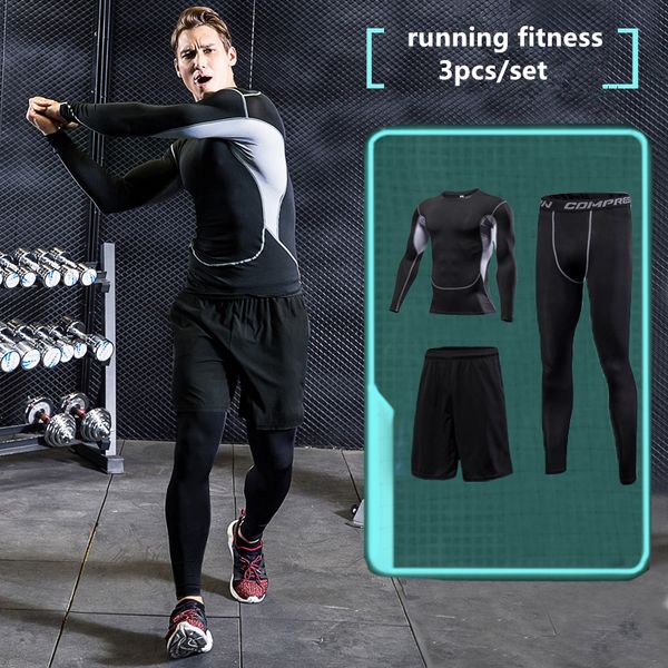 running sets men sports suit 3pcs/set quick dry running set sports compression underwear basketball soccer fitness training suit, Black;blue
running sets men sports suit 3pcs/set quick dry running set sports compression underwear basketball soccer fitness training suit, Black;blue