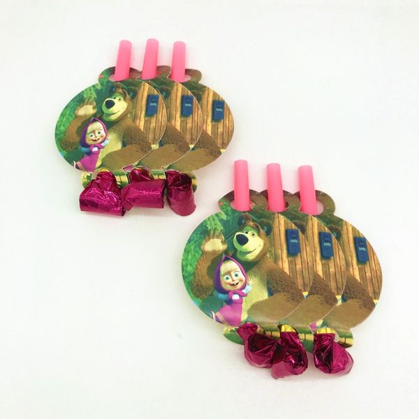 6pcs masha and bear funny cartoon blowout whistles child birthday party wedding blowing dragon favor toys baby shower supplies other event
6pcs masha and bear funny cartoon blowout whistles child birthday party wedding blowing dragon favor toys baby shower supplies other event