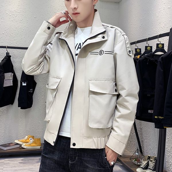 men's coat spring 2020 new style popular versatile handsome baseball clothes korean-style trend spring and autumn tooling jacket, Black;brown
men's coat spring 2020 new style popular versatile handsome baseball clothes korean-style trend spring and autumn tooling jacket, Black;brown