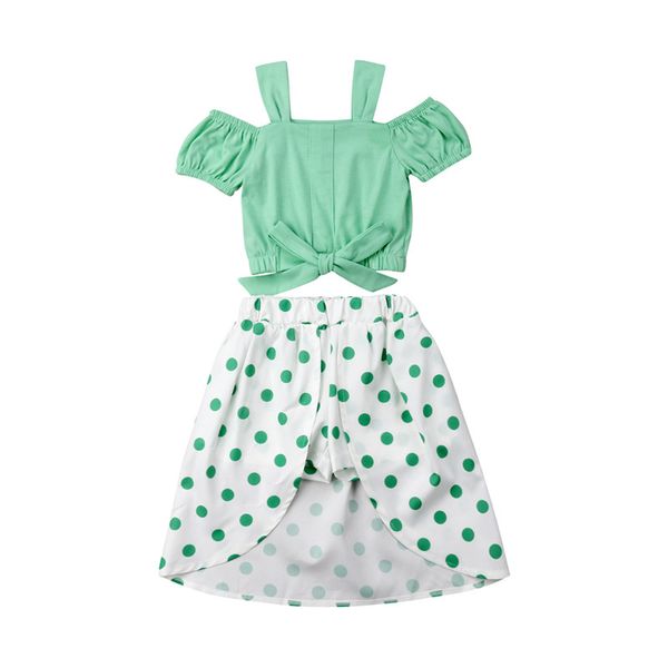 summer off shoulder 2pcs set toddler kids baby girls green bow +dots shorts skirts outfits clothes 1-6y, White
summer off shoulder 2pcs set toddler kids baby girls green bow +dots shorts skirts outfits clothes 1-6y, White