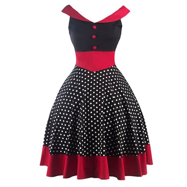vintage elegant sweet big swing party sweet summer women dresses 2019 polka dots backless print black retro female fashion dress, Black;gray
vintage elegant sweet big swing party sweet summer women dresses 2019 polka dots backless print black retro female fashion dress, Black;gray