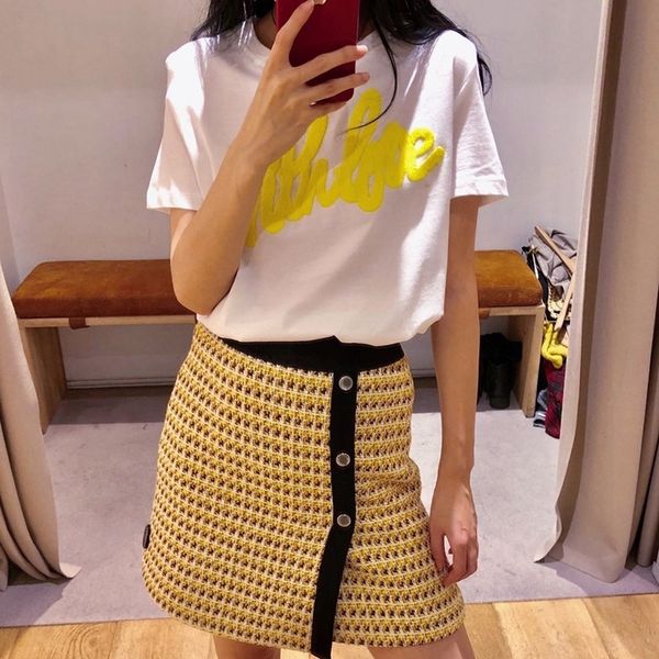 designer letters embroidered t shirt women short sleeve cotton tee 2019 y19072701, White
designer letters embroidered t shirt women short sleeve cotton tee 2019 y19072701, White