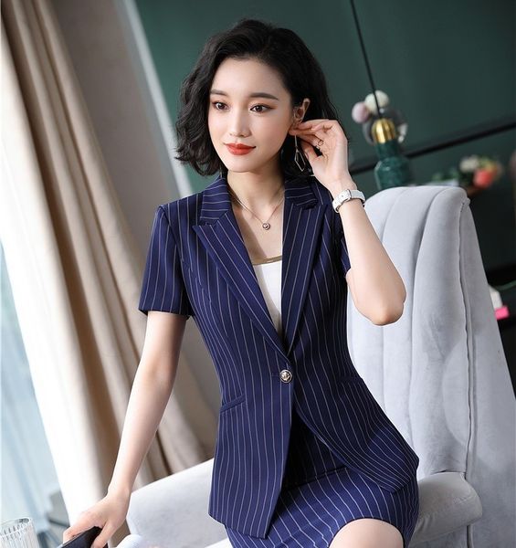 fashion striped styles business women short sleeve blazers and jackets coat office ladies work wear female outwear, White;black
fashion striped styles business women short sleeve blazers and jackets coat office ladies work wear female outwear, White;black