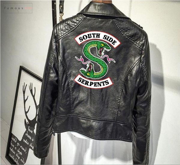 southside jackets streetwear serpents female coats print punk asymmetric length leather harley zipper for women hip hop riverdale, Black;brown
southside jackets streetwear serpents female coats print punk asymmetric length leather harley zipper for women hip hop riverdale, Black;brown