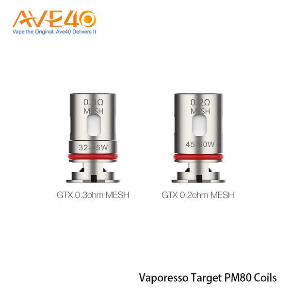 Vaporesso Target PM80 GTX Mesh Катушки 0.2ohm 0.3ohm 5 / пакет Замена ядра 100% оригинал
Vaporesso Target PM80 GTX Mesh Катушки 0.2ohm 0.3ohm 5 / пакет Замена ядра 100% оригинал