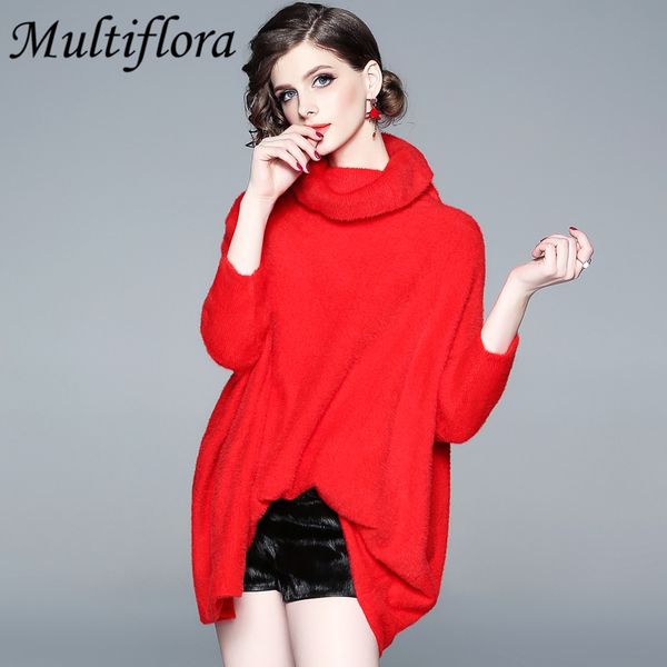 multiflora sweater pull hiver femme 2018 elegant casual sweater solid red color loose cloak o-neck christmas, White;black
multiflora sweater pull hiver femme 2018 elegant casual sweater solid red color loose cloak o-neck christmas, White;black