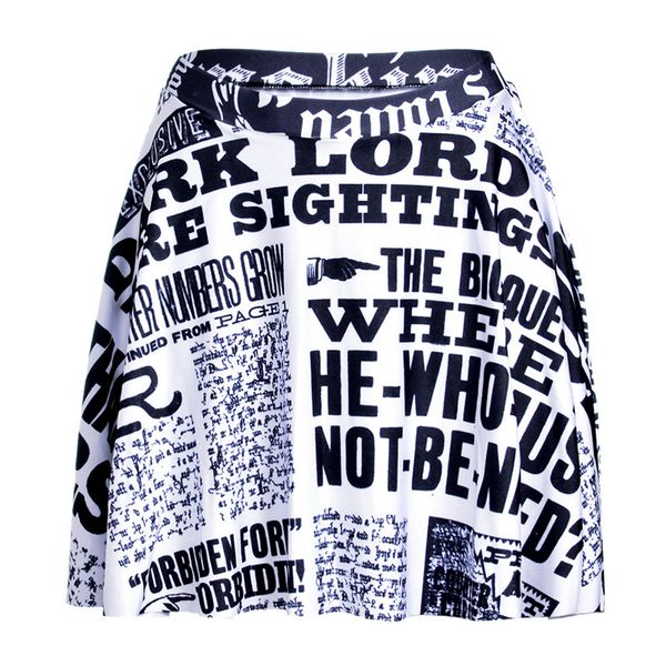 summer style fashion plus size women skirt popular digital print newspaper above the knee skirts drop shipping, Black
summer style fashion plus size women skirt popular digital print newspaper above the knee skirts drop shipping, Black