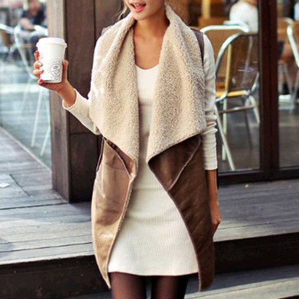 long vest women winter thick warm lapel retro brown motocycle pu leather vest autumn oversized outwear streetwear ladies jacket, Black;white
long vest women winter thick warm lapel retro brown motocycle pu leather vest autumn oversized outwear streetwear ladies jacket, Black;white