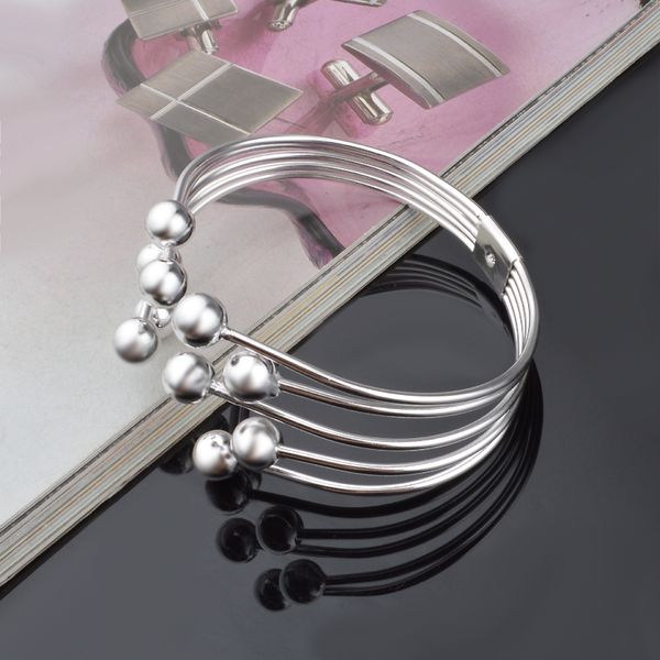 silver bangle pulseira open cuff five wire bead bracelet bangles for women fashion jewelry accesorios mujer, Black
silver bangle pulseira open cuff five wire bead bracelet bangles for women fashion jewelry accesorios mujer, Black