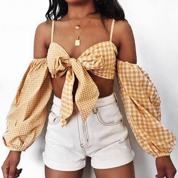 crop top casual camis женщин дизайнер camis плед желтый естественный цвет подростковая дизайнерская одежда sexy cute женщин, White
crop top casual camis женщин дизайнер camis плед желтый естественный цвет подростковая дизайнерская одежда sexy cute женщин, White