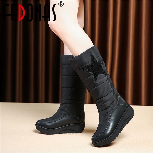 fedonas 2020 winter new warm women mid-calf boots synthetic leather long boots high heels slip on snow basic shoes woman, Black
fedonas 2020 winter new warm women mid-calf boots synthetic leather long boots high heels slip on snow basic shoes woman, Black
