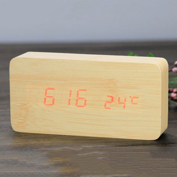 led mini charging type wood clock three sets of alarm clock set working day function electronic white wood red light
led mini charging type wood clock three sets of alarm clock set working day function electronic white wood red light