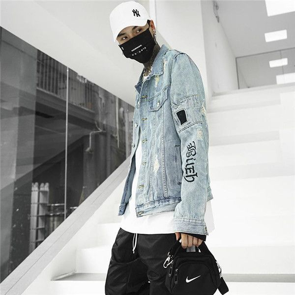 fashion mens jeans jackets street styles embroidery mens single breasted coats homme casual holes loose clothes, Black;brown
fashion mens jeans jackets street styles embroidery mens single breasted coats homme casual holes loose clothes, Black;brown