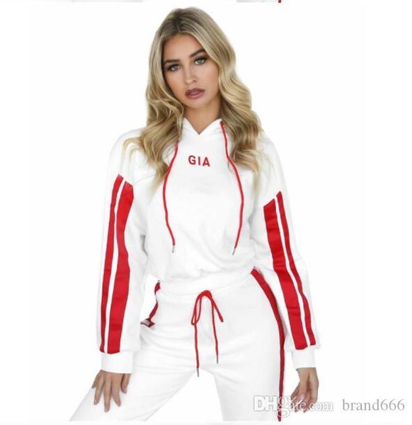 new color matching striped tracksuit women clothing hoodies 2 pcs sets sportswear women casual long sleeve sport suit, Gray
new color matching striped tracksuit women clothing hoodies 2 pcs sets sportswear women casual long sleeve sport suit, Gray