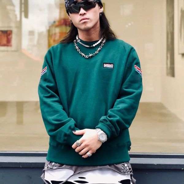 19fw box logo осень зима свитер гонки crewneck толстовка мужчины женщины пуловер с длинным рукавом street outwear, Black 
19fw box logo осень зима свитер гонки crewneck толстовка мужчины женщины пуловер с длинным рукавом street outwear, Black