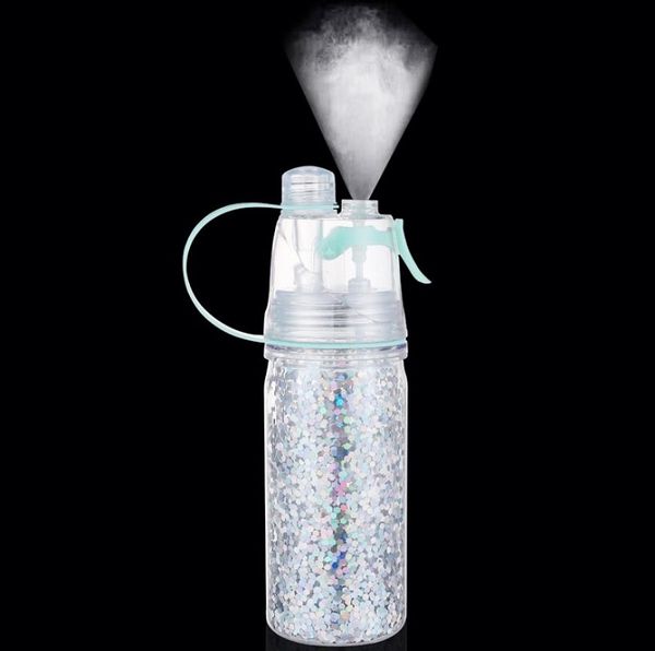 creative 12oz mist spray water bottle plastic outdoor cycling sprayer bottle with paillete multi use portable exercise drinking cup
creative 12oz mist spray water bottle plastic outdoor cycling sprayer bottle with paillete multi use portable exercise drinking cup