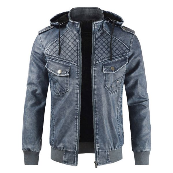 england style men's leather jackets autumn winter hooded motorcycle leather jacket fleece male outerwear casual pu jacket, Black
england style men's leather jackets autumn winter hooded motorcycle leather jacket fleece male outerwear casual pu jacket, Black