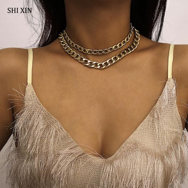 shixin 2 layered раздельной simple link цепь ожерелье для женщин панка цвета золота коротких choker ожерелья женского collier femme 2019, Silver
shixin 2 layered раздельной simple link цепь ожерелье для женщин панка цвета золота коротких choker ожерелья женского collier femme 2019, Silver