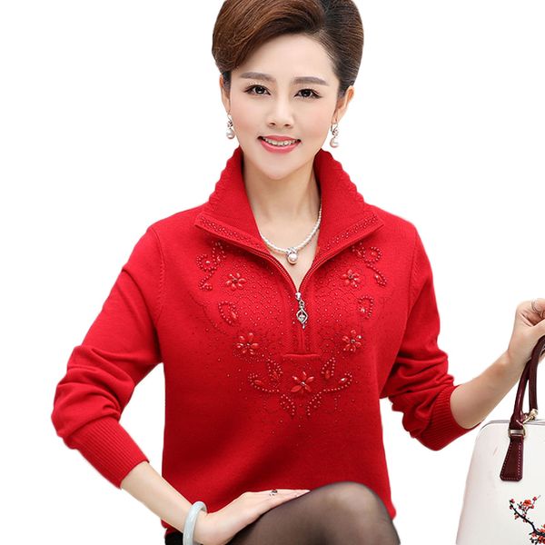 large size autumn winter female sweater casual women knit sweater coats fashion beaded pullover hk104, White;black
large size autumn winter female sweater casual women knit sweater coats fashion beaded pullover hk104, White;black