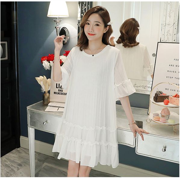 fashion hipster summer dress new dress in the long chiffon tide mom loose fashion pleated slim slimming pregnant women skirt, White
fashion hipster summer dress new dress in the long chiffon tide mom loose fashion pleated slim slimming pregnant women skirt, White