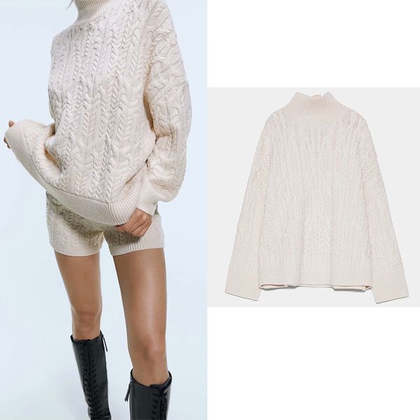 2019 star firefly solid long-sleeved loose knit sweater casual eight-strand knitted high-neck knitwear women pullovers, White;black
2019 star firefly solid long-sleeved loose knit sweater casual eight-strand knitted high-neck knitwear women pullovers, White;black