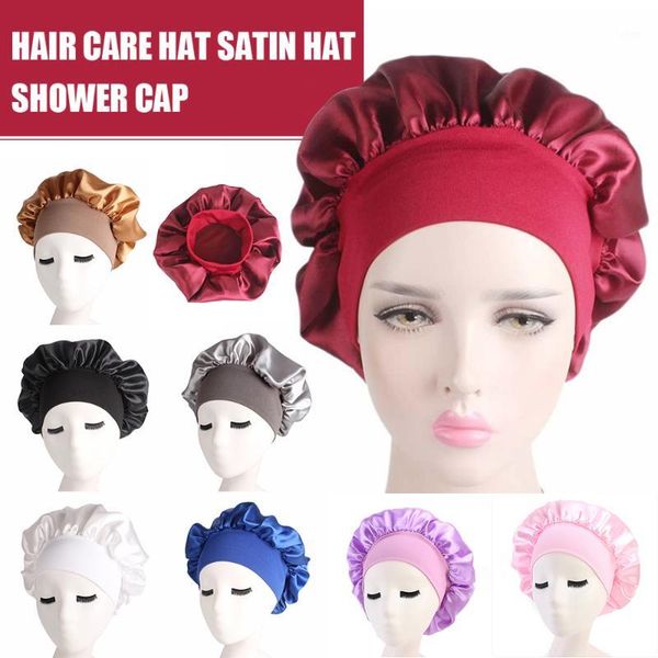 shower caps 58cm solid color long hair care women satin bonnet cap night sleep hat silk head wrap adjust caps1
shower caps 58cm solid color long hair care women satin bonnet cap night sleep hat silk head wrap adjust caps1