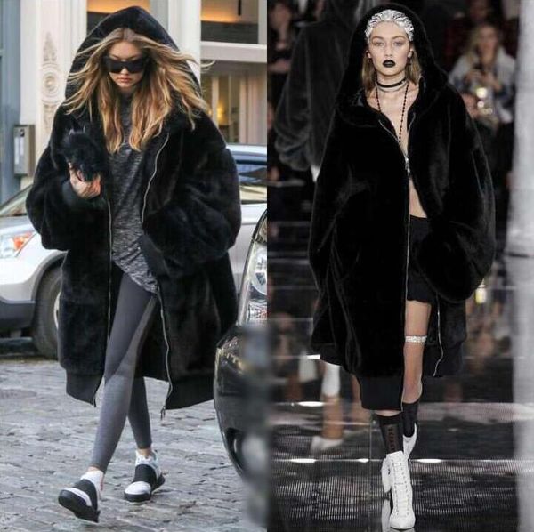 winter faux fur coat women long warm faux fur jacket coat casual hoodies loose pocket outwear casaco feminino, Black
winter faux fur coat women long warm faux fur jacket coat casual hoodies loose pocket outwear casaco feminino, Black