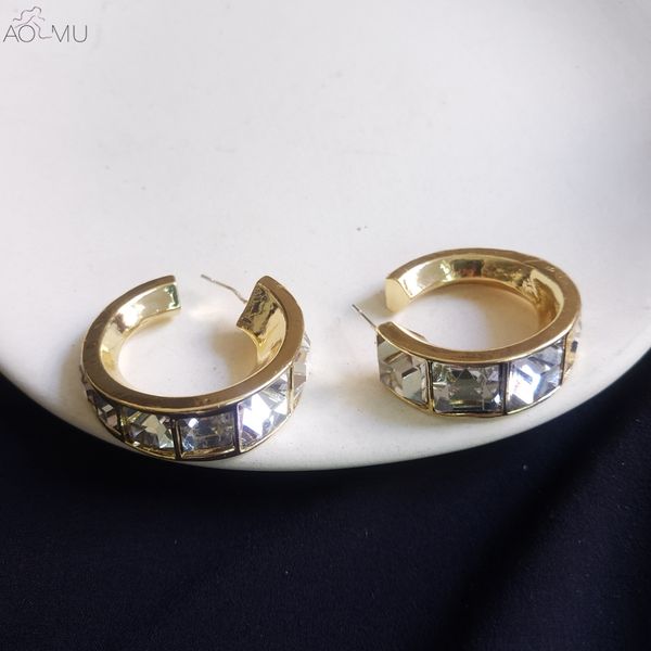 aomu 2019 fashion rhinestone crystal golden metal c-shaped circle round stud earrings for women girl party gift jewelry bijoux, Golden;silver
aomu 2019 fashion rhinestone crystal golden metal c-shaped circle round stud earrings for women girl party gift jewelry bijoux, Golden;silver