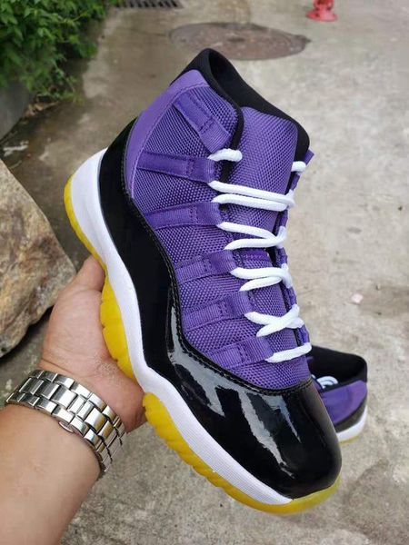 мужчины 2019 11 lakers обувь на продажу фиолетовый черный желтый 11s sneaker, Black 
мужчины 2019 11 lakers обувь на продажу фиолетовый черный желтый 11s sneaker, Black