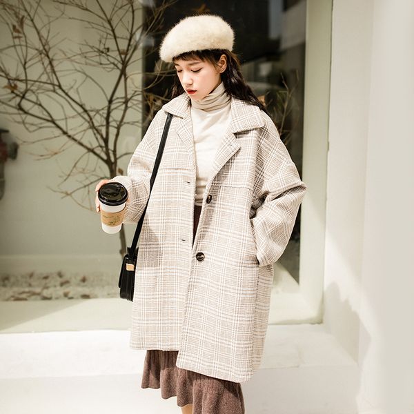 2019 autumn winter new women's blends korean fashion temperament loose plaid graphic cloak women coats plaid single breasted, Black
2019 autumn winter new women's blends korean fashion temperament loose plaid graphic cloak women coats plaid single breasted, Black