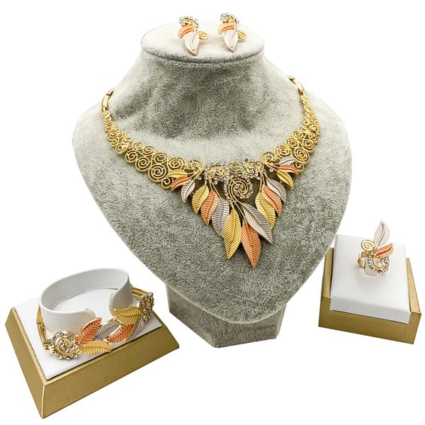 african jewelry fashion fine leaf styling embellished crystal v-neck necklace earrings ring bracelet dubai women's jewelry, Silver
african jewelry fashion fine leaf styling embellished crystal v-neck necklace earrings ring bracelet dubai women's jewelry, Silver