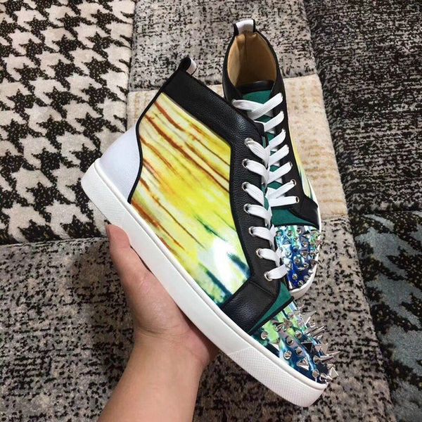 2019 autumn winter fashion high sneakers patent leather red bottom shoes women men brand new comfortable leisure casual shoes, Black
2019 autumn winter fashion high sneakers patent leather red bottom shoes women men brand new comfortable leisure casual shoes, Black