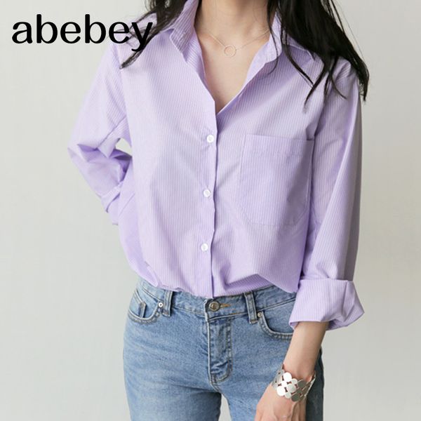 spring women blouse striped turn-down collar office lady full sleeve women shirts light purple fashion female blusas, White
spring women blouse striped turn-down collar office lady full sleeve women shirts light purple fashion female blusas, White