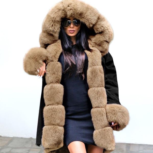 women's winter jacket coat fashion women hooded overcoat faux fur cotton fleece female parkas hoodies long coat, Black
women's winter jacket coat fashion women hooded overcoat faux fur cotton fleece female parkas hoodies long coat, Black