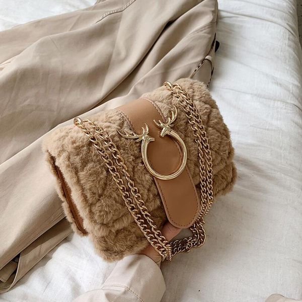 elegant crossbody bags for women winter new quality soft plush women's handbag metal lock chain shoulder messenger bag
elegant crossbody bags for women winter new quality soft plush women's handbag metal lock chain shoulder messenger bag